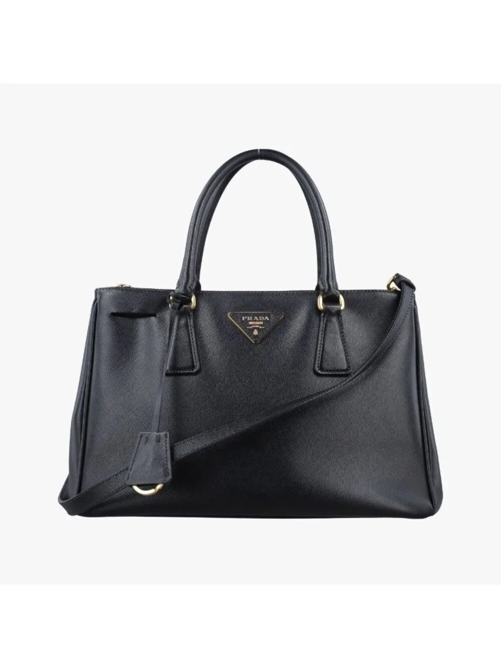 Prada Galleria Black Saffiano Leather 14 Shoulder
